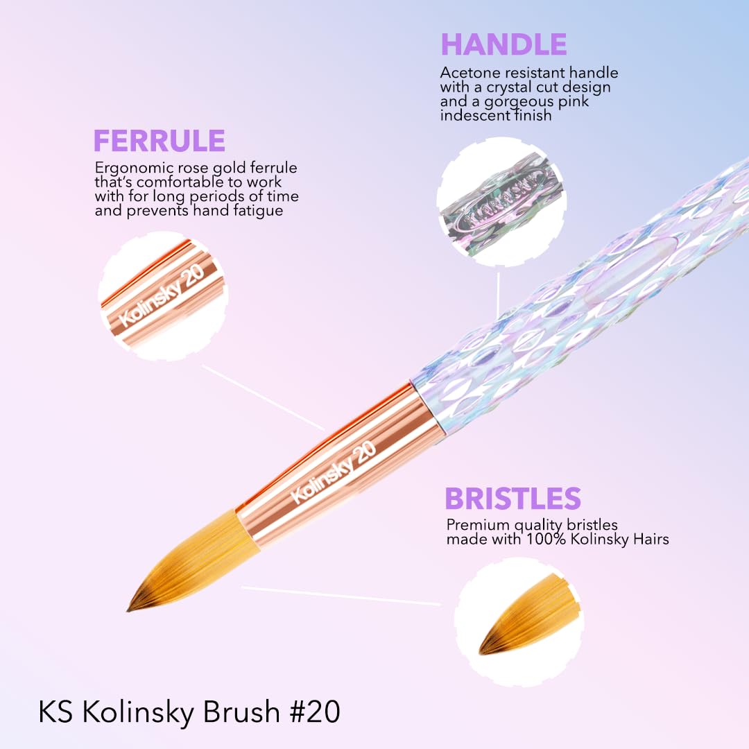 Amazon.com : Kiara Sky Kolinsky Acrylic Nail Brush #8 – Pure